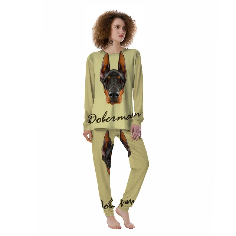 Pinscher Doberman Print Women's Pajamas