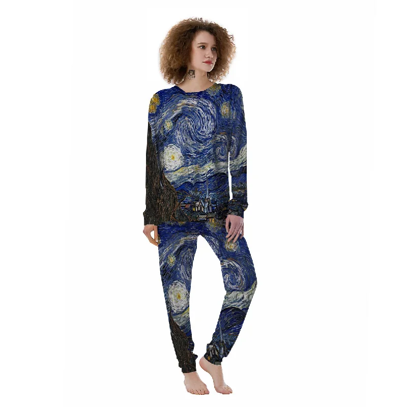 Starry Night Print Women's Pajamas