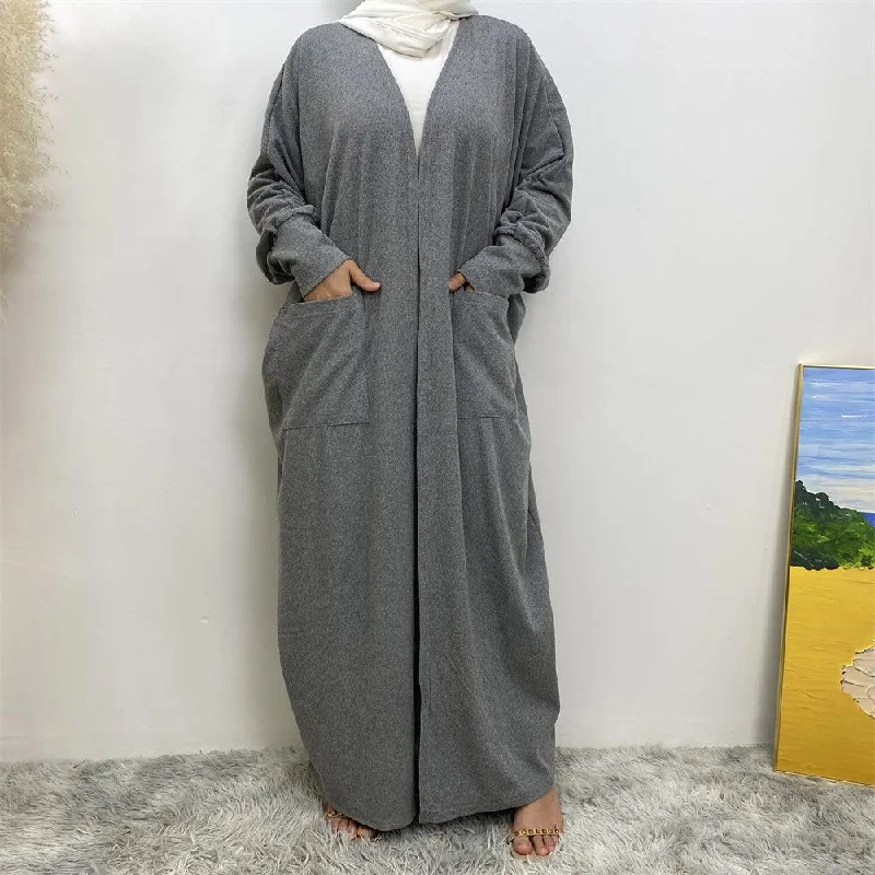 1997# Charpie Fabric Winter Clothing 2024 New Design  6 Color Muslim Abaya Dress