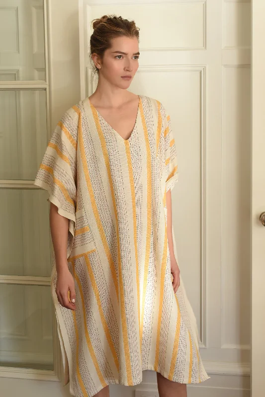 Yellow Ivory Montauk V-Neck Kaftan