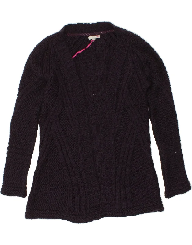 PER UNA Womens Open Cardigan Sweater UK 8 Small Purple Acrylic