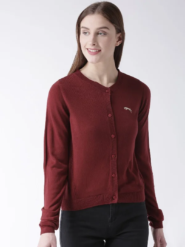 Women Cotton Casual Long Sleeve  Red Winter Sweaters