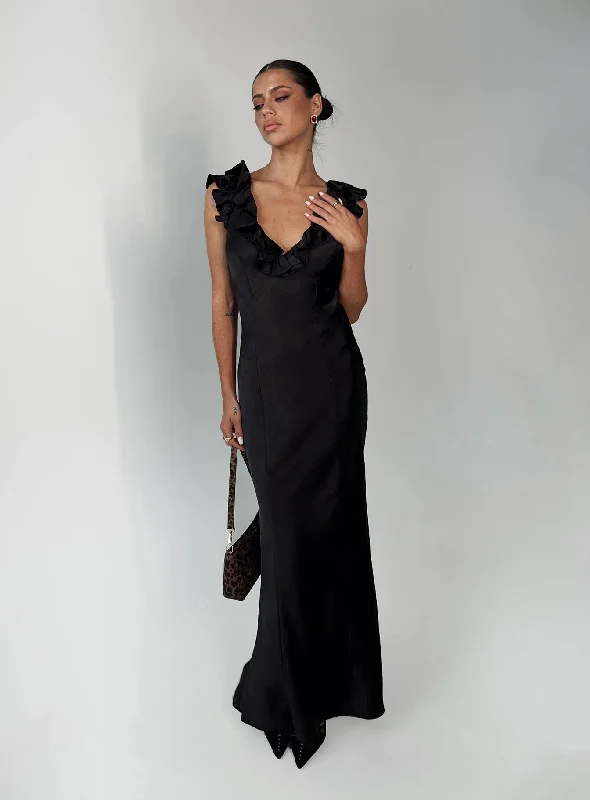 Butacup Frill Maxi Dress Black