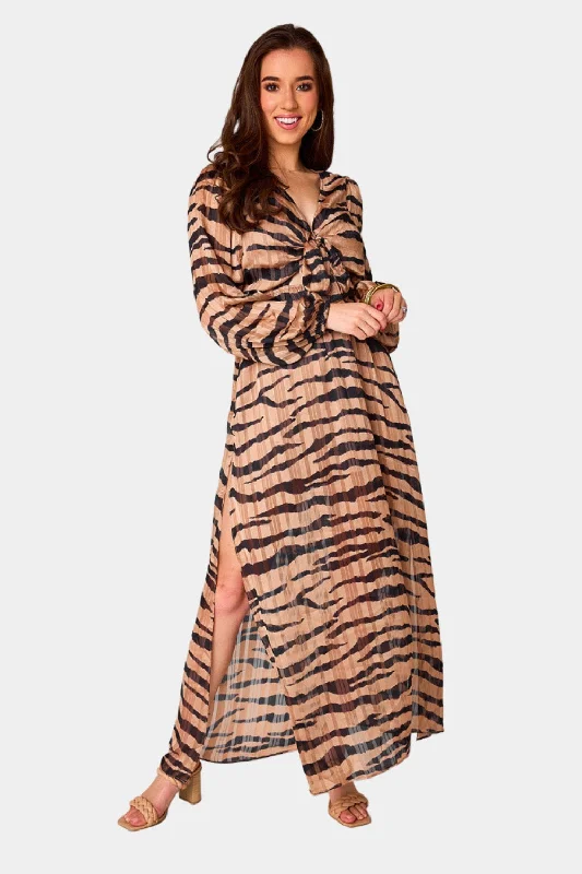 Desirae Long Sleeve Maxi Dress - Stampede