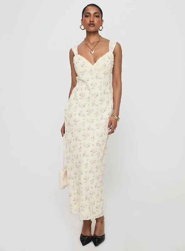 Fernwood Maxi Dress Yellow Floral