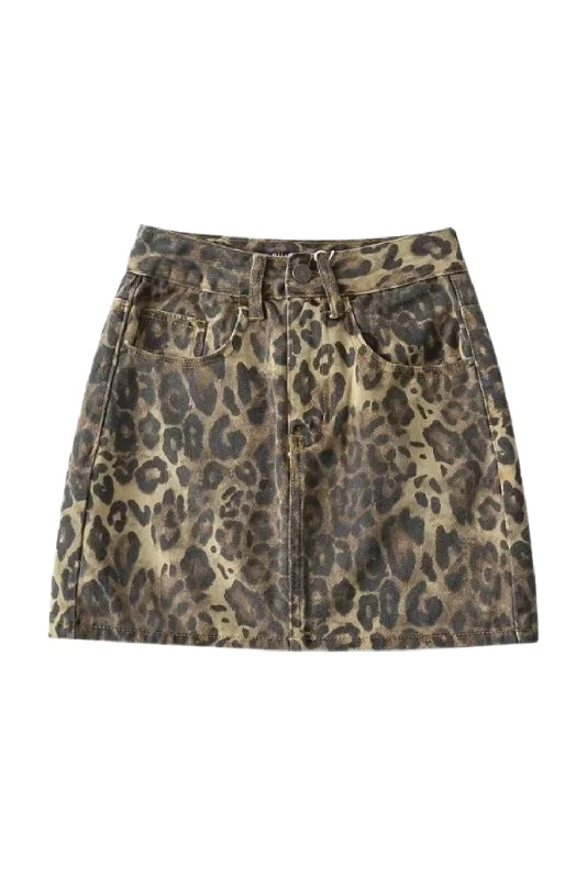 'Melanie' Animal Print Mini Skirt