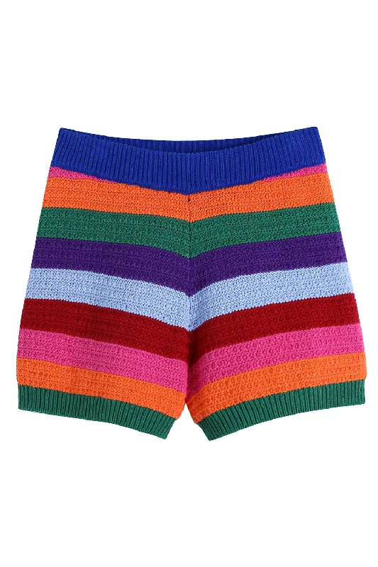 'Nola' Stripe Crochet Shorts