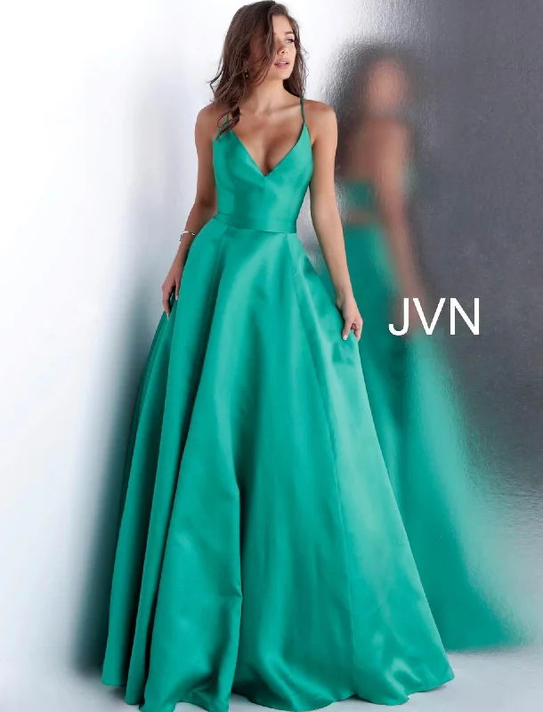 Jovani 66673 Spaghetti Straps A Line Prom Gown