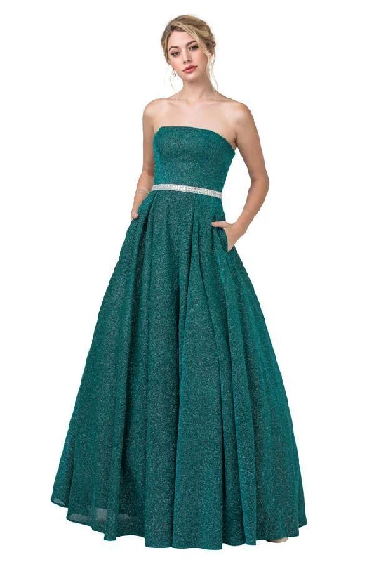 Long Prom Strapless Formal Evening Ball Gown