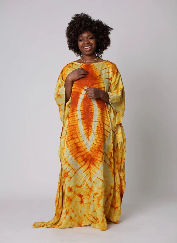 ADIRE SILK KAFTAN DRESS (To be Custom Made)