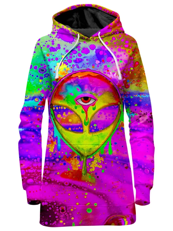 Alien Melt Yellow Hoodie Dress