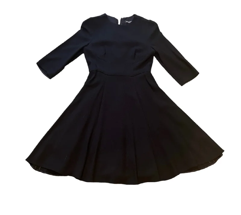 Black Crepe Dress with Jewel Buttons by Dolce and Gabanna