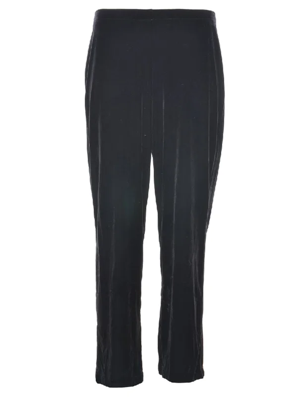 Black Velvet Trousers - W28 L27