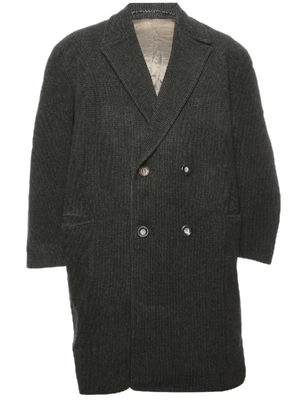 Black Wool Coat - L