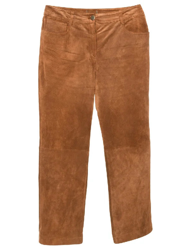 Brown Suede Trousers - W30 L28