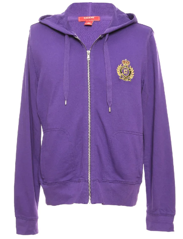 Chaps Purple Hooded Track Top - L