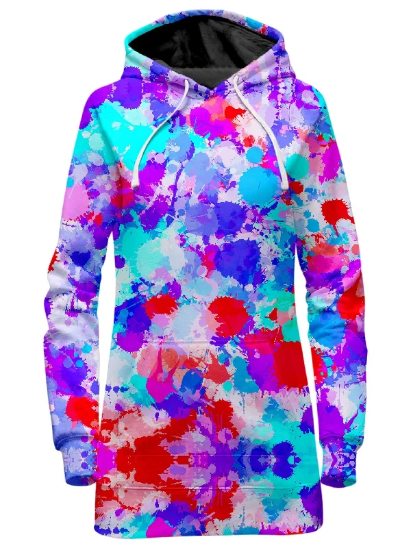 Cherry Frost Paint Splatter Hoodie Dress