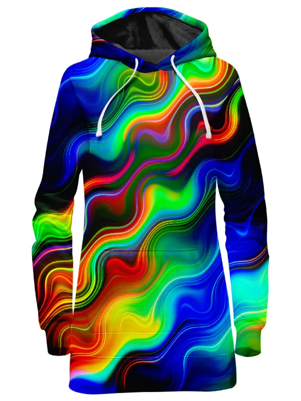 Color Wave Hoodie Dress