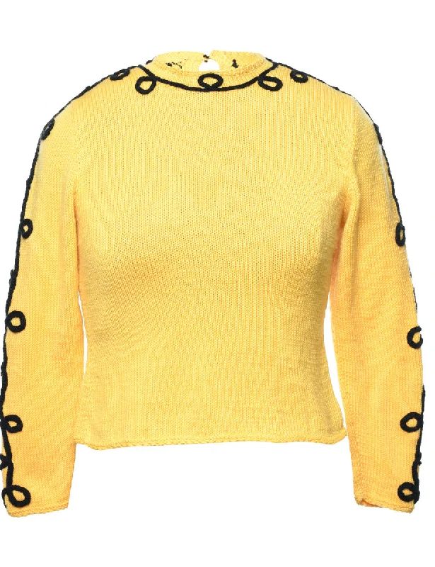 Cropped Yellow Jumper - M