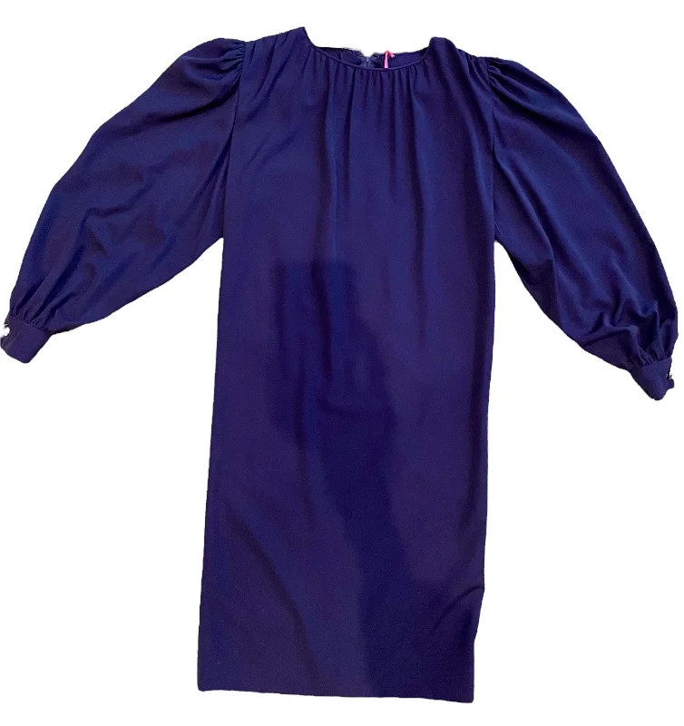 Dark Blue Silk Crepe Dress