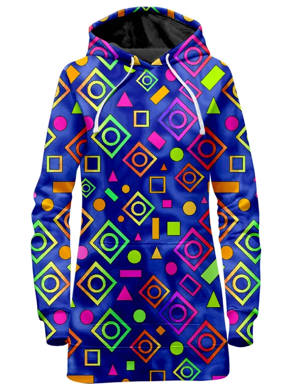 Geometric On Blue Hoodie Dress