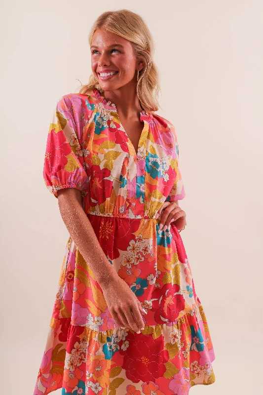 My Garden Club Dress-Coral