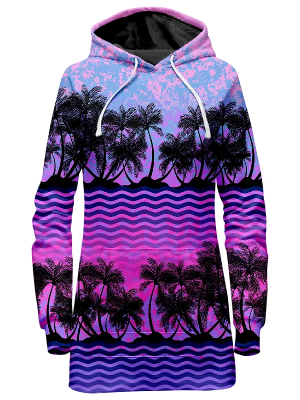 Paradise Palm Trees Hoodie Dress