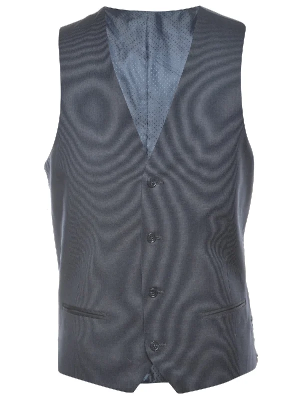 Pinstriped Navy Waistcoat - L