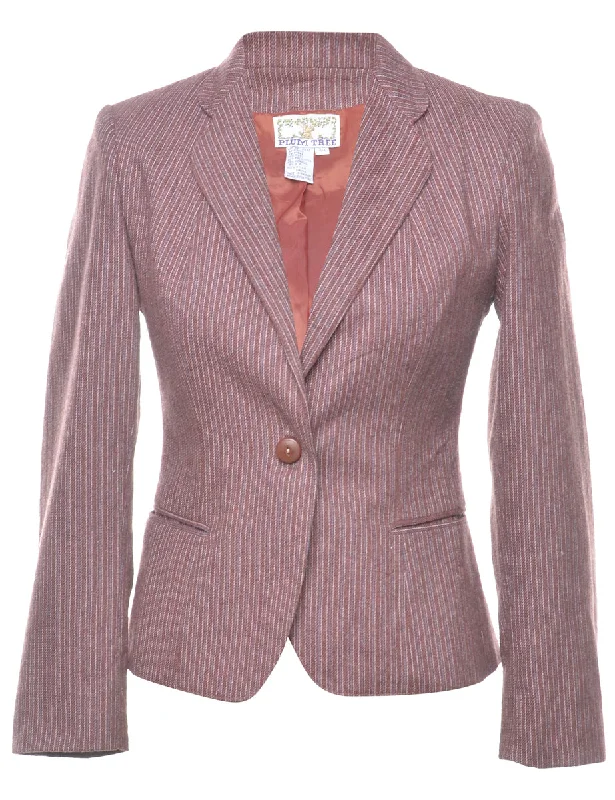 Pinstriped Plum Blazer - S