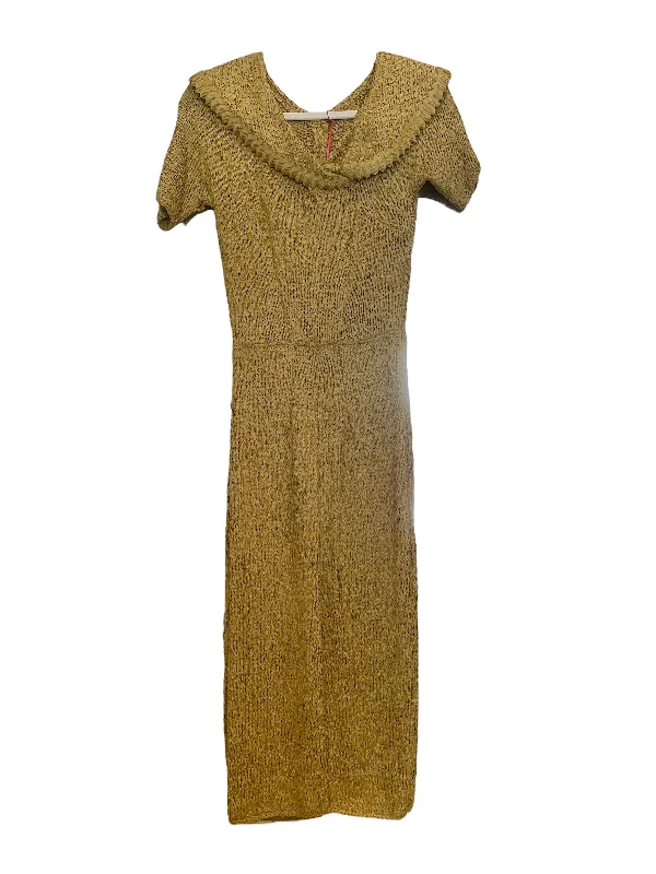 Silk, Handsewn, Gold Woven Ribbon Dress