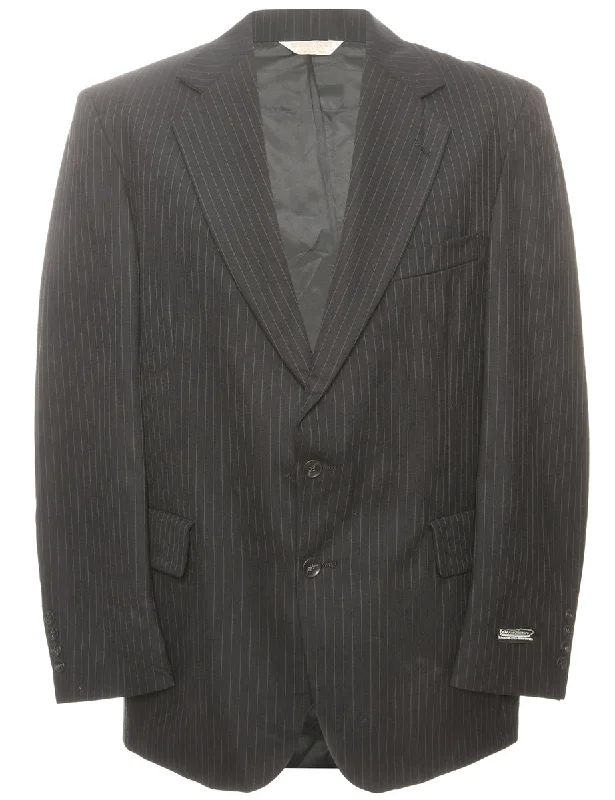 Striped Dark Grey Blazer - L