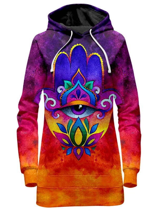 Sunset Hamsa Hoodie Dress