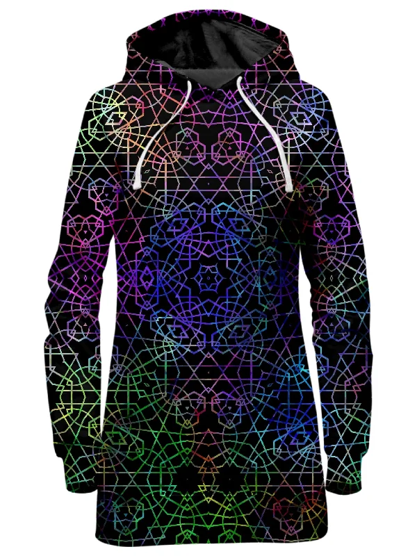 Symmetrical Color Journey Hoodie Dress