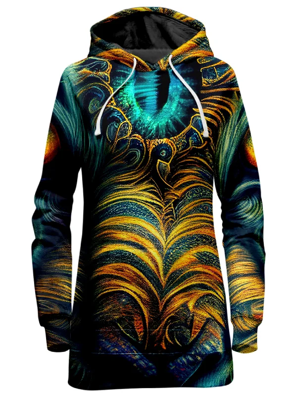 Tiger Eyes Psychedelic Hoodie Dress