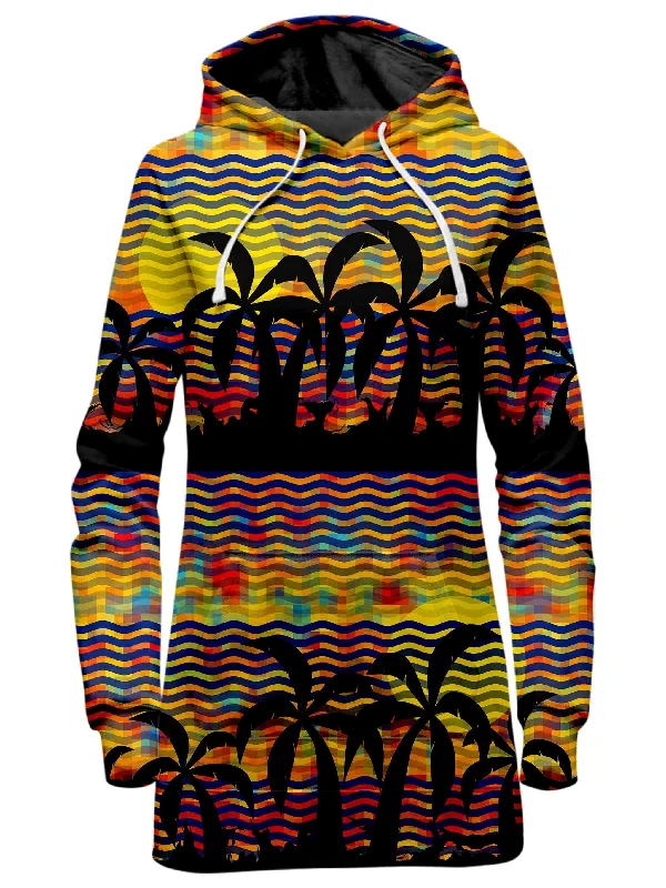 Trippy Tropical Nights Hoodie Dress