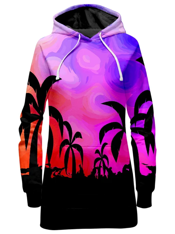 Tropical Twilight Hoodie Dress