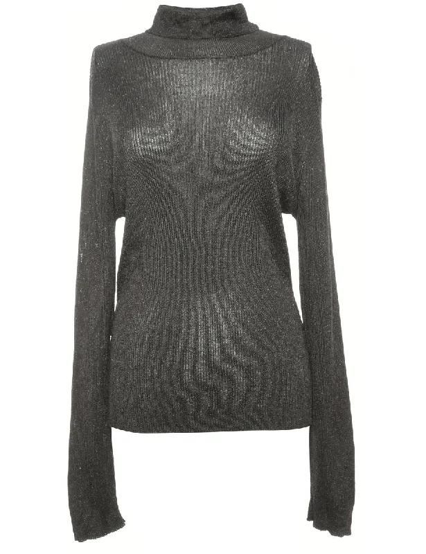 Turtleneck Black Jumper - M