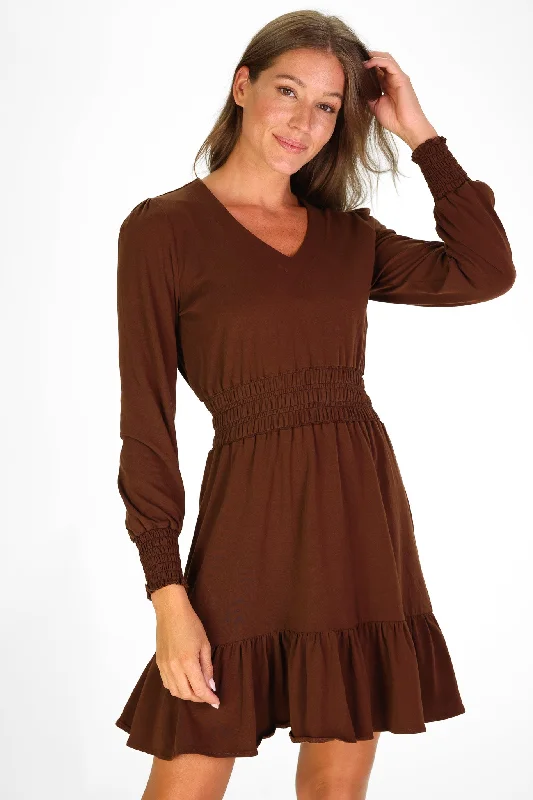 Vale Dress In Chocolate