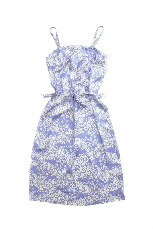 F&H Women's Silk Satin Dreamy Dress Lavender Floral