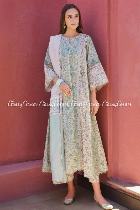 Green Lawn Printed Salwar Kameez