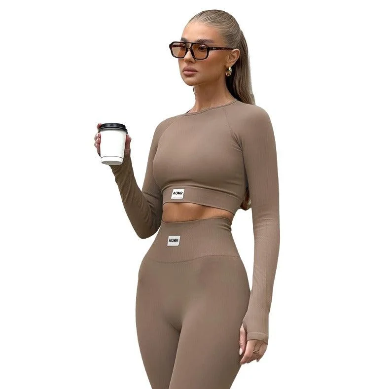 Round Neck Long Sleeve Two-piece Set