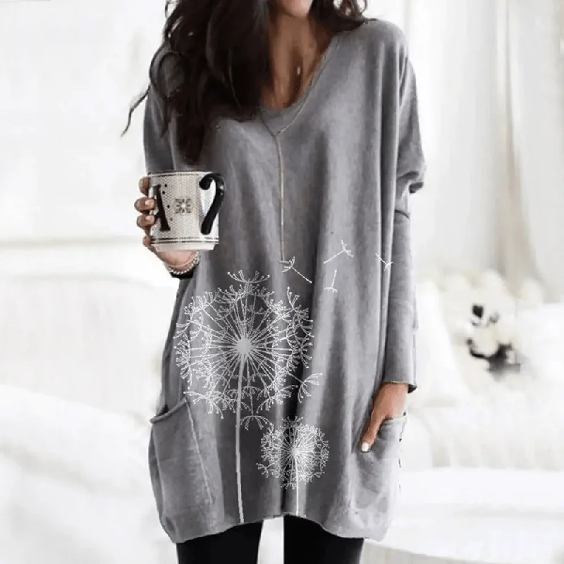 Women's Long Sleeve Tops T-shirt Ladies Casual Loose Blouse