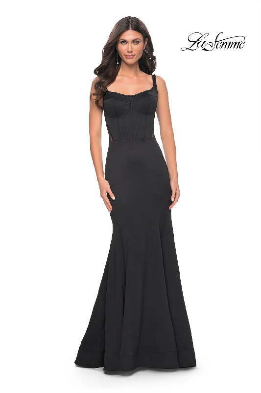 La Femme 32268 Sweetheart Neckline Lace up Back Corset Jersey Mermaid Evening Dress