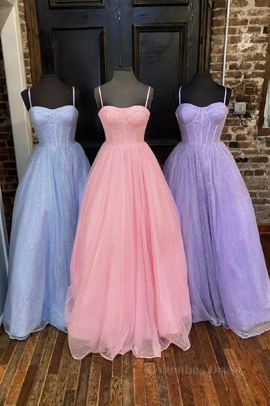 Shiny Tulle Open Back Long Corset Prom Dress, Long Tulle Corset Formal Graduation Evening Dress outfit