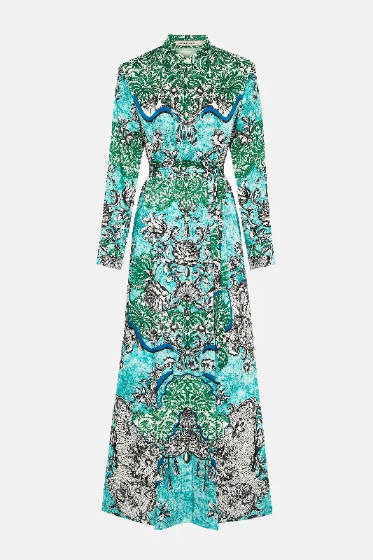 Torino Dress Rocaille Lace Cyan