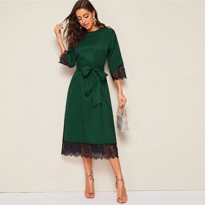 Women's Summer Loose Long Dress With Lace