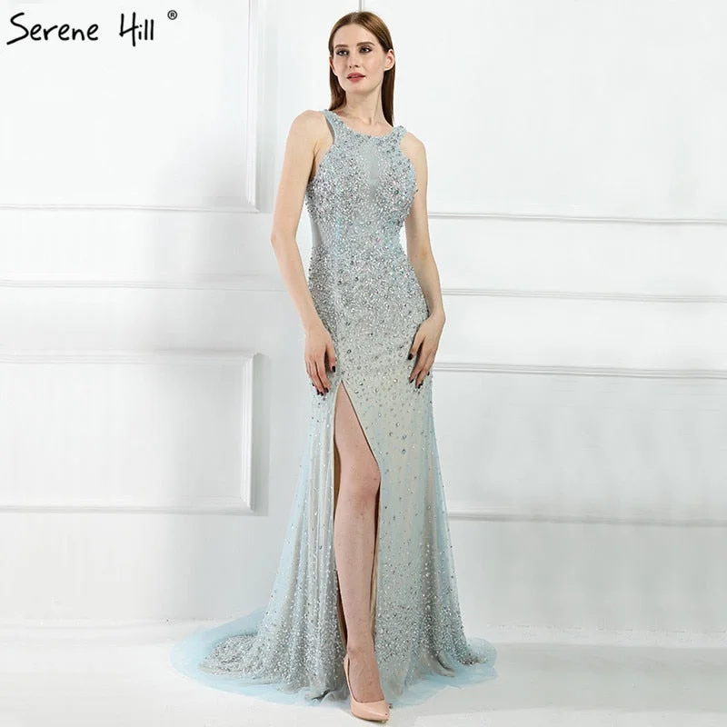 On Sale no return no refundSale Mermaid Evening Dresses Sequined Beading Elegant Evening Gowns LA6195