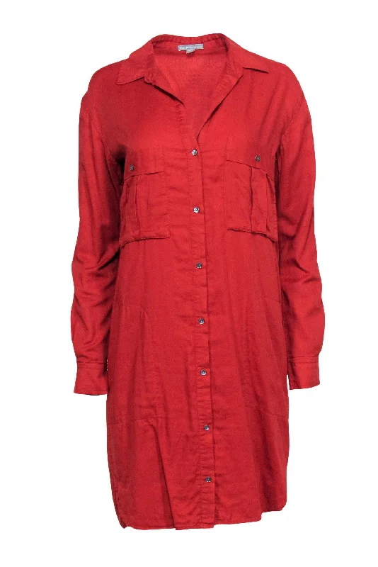 James Perse - Burnt Orange Collared Shirt Dress Sz 2