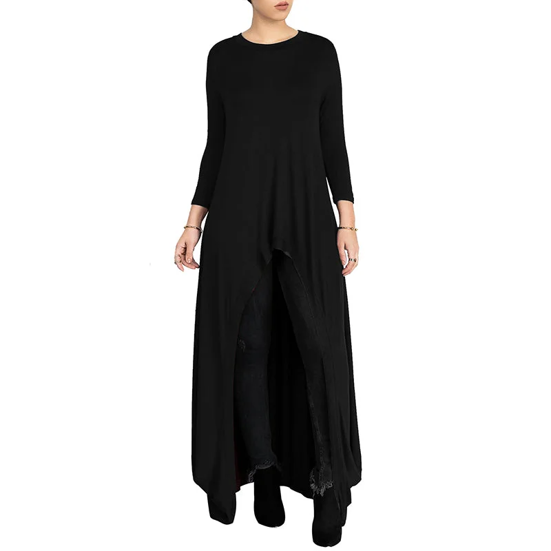 Pullover Bat Like Shirt Dress #Black #Bat