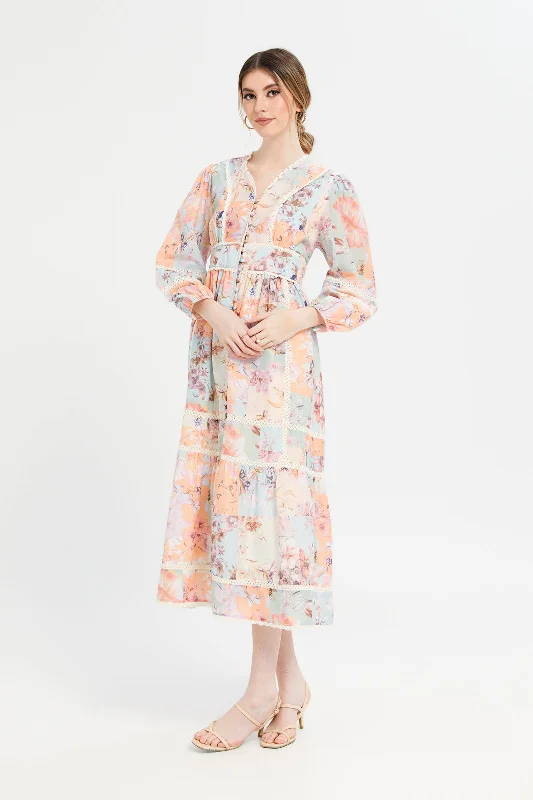 Women Multicolour Printed Midi Dress